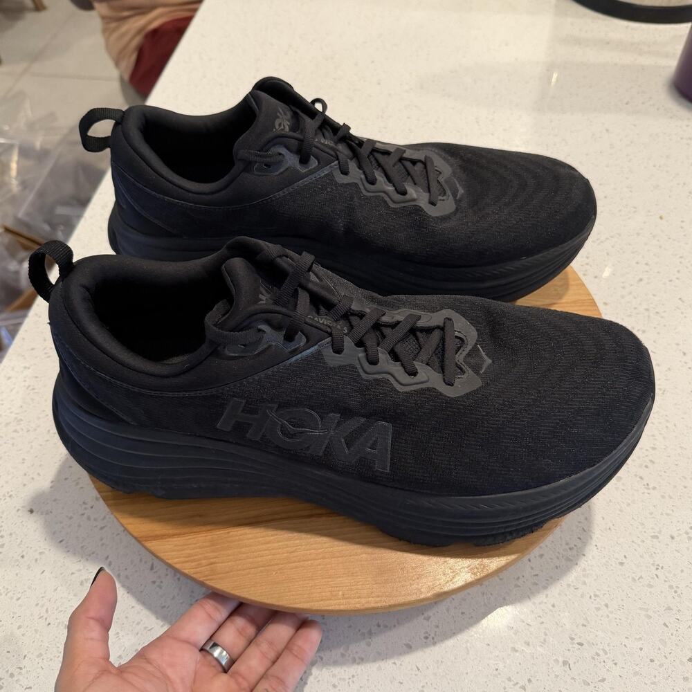 Hoka One One Shoes Mens 14 2E Gaviota 5 Running Sneakers Black Gym Athleisure